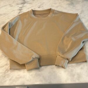 Lululemon softstreme perfectly oversized cropped crew— tan/nude